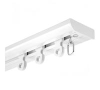 yacoxe Single track aluminum curtain track, perforated ceiling curtain track, track silent curtain, sliding curtain track, heavy duty curtain track,for curtains, valances, room dividers(White,3.6m)