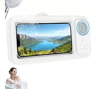 Yacriso Aqua Play Phone Holder, Aqua Play Shower Phone Holder with Bluetooth Speaker, 360° All-Inclusive Design, 60° Fixed Opening Angle for Pick-Up and Placement, Waterproof, for Bathroom (White)
