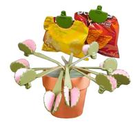 Yacriso Venus Flytrap Snack Clips 3d Printed Plant, Venus Flytrap Snack Bag Clips Potato Chip Bag Clips, Each Trap Is A Bag Clip Fake Houseplant, Fake House Plants Artificial Plants (B)