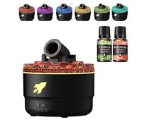 Yacriso Yellow Cane Humidifier, Cannon Blast Aroma Humidifier, Vapor Cannon Humidifier, Creative Turret Colorful Crack Aroma Humidifier, Small Humidifier with Timer, Quiet Flame Diffuser (Black)