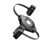 YACSEJAO 16-Pin OBD2 Automatic Retractable Extension Cable for OBDII Diagnostic Tools,0.9m/2.9ft Right Angle OBD2 Male to Female Flat Ribbon Cable OBD 2 Auto Reel Cord