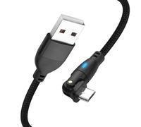 YACSEJAO 180 Degree Rotating Micro USB Cable USB A 2.0 to Micro USB Braided Fast Charging Data Cable with LED Indicator Data Sync for Android Phones,Dash Cam,Camera (1M/3.28FT)