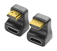 YACSEJAO 2 Pack 180 Degree HDMI Adapter 8K HDMI 2.1 Male to Female 48Gbps U Shaped Extender Adapter with LED Indicator for HDTV, Laptop（Up Angle+Down Angle）