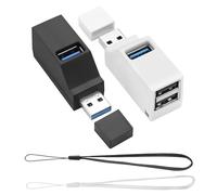 YACSEJAO 2 Pcs Mini USB 3.0 Expansion Hub, Portable 1 in 3 out USB Splitter Multi-Port High Speed Data Transmission for Laptop,PC,U Disk,Flash Drive,Mouse,etc