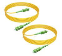 YACSEJAO 2PCS SC/APC to SC/APC Fiber Optic Patch Cable OS2 Simplex Single Mode Jumper Optical Patch Cord for Residential Fiber Networks, 2M/6.5FT