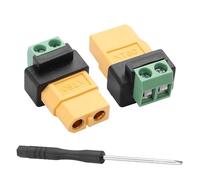 YACSEJAO 2Pcs XT60 to 2 Pin Screw Terminal Connector Adapter,10A XT60 Male/Female to 2-Pin Solderless Converter Power Plugs,for Solar Panel,Portable Power Station,Drone,Balance Charger (XT60 Female)