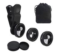 YACSEJAO 3 in 1 Cell Phone Camera Lens Kit Portable Cell Phone Camera Lens Super Wide Angle Lens Macro Lens Fisheye Lens Clip for Smartphones and Tablet PC