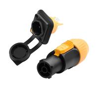 YACSEJAO 3 Pin Powercon Connector Powercon Female Plug and Male Socket Panel Adapter,Waterproof Power Plug Connector for LED Displays,Stage Lighting, Speaker Equipment (Input)