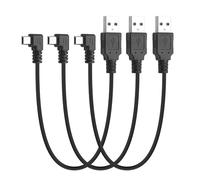 YACSEJAO 30CM 90 Degree Mini USB Short Cable,3Pcs Right Angle USB A 2.0 to Mini B Data Sync Charging Cable for Dash Cam Driving Recorder,MP3 Players,Camera (Left Angle)