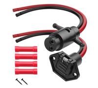 YACSEJAO 8AWG 12V-24V Trolling Motor Plug and Receptacle Kit Marine-Grade Power Connector with Heat Shrink for Bass Boat,Kayak,Trolling Motors