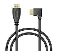 YACSEJAO 90 Degree HDMI Extension Cable 3Ft Gold Plated 270 Degree Angle 4K HDMI 1.4 Cable Supports Ethernet, 3D, 4K and Audio Return (Left Angle)