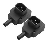 YACSEJAO 90 Degree IEC C14/C13 Power Connector Adapter 2Pcs 250V/10A Rewireable C14 C13 Male Female AC Power Plug Socket (Down Angle, Male)