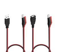 YACSEJAO Alligator Clip to USB Test Leads Red Black Wire Maximum 5A Current 19.7in/50cmAlligator Clips USB Test Cable(1 Male+1 Female)