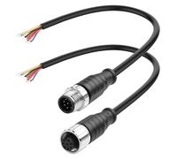 YACSEJAO M12 Connector Aviation Sensor Cable 25CM/0.8FT M12 1 Male+1 Female Wiring Cable IP67 Outdoor Waterproof Industrial Circular Connector (8 Pin)