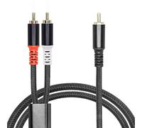 YACSEJAO RCA Y Splitter Cable - Gold Plated Male to Dual Phono Male Extension Audio Adapter for Subwoofer, Home Theater, Amplifier (6.5FT/2M)