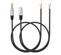 YACSEJAO Replacement 3.5mm TRRS Male Female Plug to Bare Wire Open End Audio Cable,Trichannel Audio Extension Adapter Cable(0.5M/1.6FT)