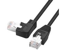YACSEJAO RJ45 90 Degree Ethernet Cable Cat6 RJ45 Male to Right Angle Network Patch Cords Choose from Multiple Angle Lengths (Right Angle, 1M/3.2FT)