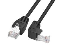 YACSEJAO RJ45 90 Degree Ethernet Cable Cat6 RJ45 Male to Right Angle Network Patch Cords Choose from Multiple Angle Lengths (Down Angle, 0.5M/1.6FT)