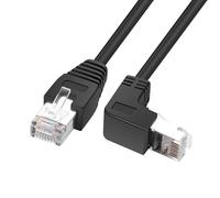 YACSEJAO RJ45 90 Degree Ethernet Cable Cat6 RJ45 Male to Right Angle Network Patch Cords Choose from Multiple Angle Lengths (Up Angle, 1M/3.2FT)