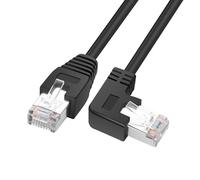 YACSEJAO RJ45 90 Degree Ethernet Cable Cat6 RJ45 Male to Right Angle Network Patch Cords Choose from Multiple Angle Lengths (Left Angle, 0.5M/1.6FT)