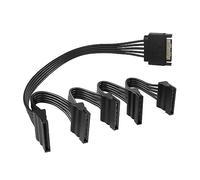 YACSEJAO SATA Power Extension Cable 15 Pin SATA 1 Male to 5 Female Splitter Hard Drive Cable for HDD、SSD、Optical Drives(1.6FT/50CM)