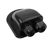 YACSEJAO Solar Double Cable Entry Gland IP68 Waterproof ABS Dual Cable Entry Housing Cable Entry Plate for Solar Panels of RV, Caravan Boat, (Black)