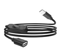 YACSEJAO USB Extension Cable with On/Off Switch 90 Degree 4.9FT/1.5M USB A 2.0 Male to Female Extender Cord Support Data and Power for LED Strips,USB Fan, Laptops (Straight)