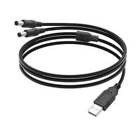 YACSEJAO USB to DC Splitter Cable USB to Dual DC 5.5x2.1mm 5V Barrel Jack Power Cable for Fan Led Light Router Speakers Small Household Appliances (Data Transfer is Not Supported)
