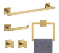 YACVCL 5-Piece Brushed Gold Bathroom Hardware Accessories Set, 23.6 Inch Towel Bar Towel Racks for Bathroom, SUS304 Stainless Steel Towel Holder Wall Mounted