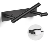 YACVCL Matte Black Toilet Paper Holder Adhesive or Screw Wall Mount