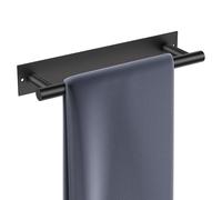YACVCL Self Adhesive Bathroom Towel Bar, Matte Black 304 Stainless Steel Bath Accessories Towel Rail Hanger, Square Hand Towel Holder Wall Mounted for Bathroom Kitchen Lavatory