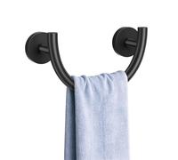 YACVCL Towel Holder Bathroom Towel Ring, Matte Black Creativity Arc Hand Towel Bar Wall Mounted, Stainless Steel Towel Rack Modern Towel Hanger Accessories Towel Rod for Kitchen Lavatory