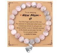 Yadiana First Mothers Day Gifts for New Mom,Little Feet Charm Bracelet Mommy to Be Gifts for Women after Birth, Pregnancy Push Gift for First Time Mom, Birthday Christmas Baby Shower Gender Reveal
