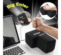 YADILLO Giant USB Big Enter Key Relieve Stress Toy, Super Sized Big Enter Button Comfortable Economic Desktop Pillow Anti-Stress Punch Bag, Black