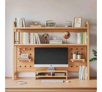 Yadlan 2 Layer Office Desk Bookshelf, Wood Desktop Storage Organizer Display Shelf Book Rack, Countertop Hutch Bookshelf, Open Storage Display Rack for Office, Home Decor