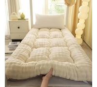 Yadlan Japanese Floor Mattress, Futon Mattress with Portable Storage Bag and Washable Cover, Roll Up Thick Tatami Mat Suitable for Camping, Guest Room Beige 120 * 200cm