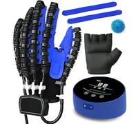 Yadlan Rehabilitation Robot Gloves for Stroke Hemiplegia Patients, Equipment for Hand Pain Relief Therapy Hand Exerciser Aids Robotic Glove(Size:Left Hand M,Color:Blue)
