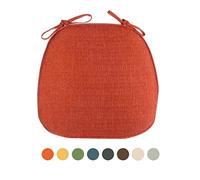 Yadlan Seat Cushions for Kitchen Chairs with Ties Orange, Chair Pads for Dining Chairs Non Slip, Dining Room Chair Cushions with Ties 16x16, Seat Pads for Dining Chair Memory Foam