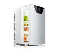 YADLCR 20L Mini Fridge Car Refrigerator Freezer DC 12V / AC 220-240V Portable Cooler & Warmer with Three-Core Cooling System for Skin Care, Cosmetics, Food (Color : Silver)