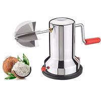 YADNESH Coconut Scraper Peeler and Grater - Hand Operated Rotating Kitchen Shredder With Vacuum Base, Stainless Steel, 9 Inch