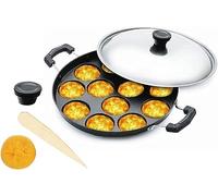 YADNESH Non-Stick Appam Maker With 12 Pits, Paniyaram Pan With Stainless Steel Lid