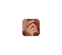 YADOCA 8Pcs 1MM 2MM Stainless Steel Rings for Women Men Minimalist Fashion Dainty Plain Thin Knuckle Stacking Midi Thumb Rings Stackable Statement Band Rings Set Silver Gold Tone Size 4-12, Stainless