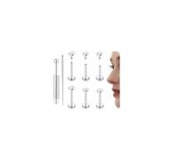 YADOCA G23 Titanium Helix Piercing Jewellery Cartilage Earrings Internally Threaded Flat Back Ear Piercing Labret Conch Piercing Hypoallergenic Helix Earrings Silver Tragus Piercing Jewellery, Opal