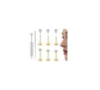 YADOCA G23 Titanium Helix Piercing Jewellery Cartilage Earrings Internally Threaded Flat Back Ear Piercing Labret Conch Piercing Hypoallergenic Helix Earrings Gold Tragus Piercing Jewellery, CZ