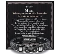 YADOCA Mens Bracelet To My Man, Leather Bracelet Gift for Him Love You Forever Mens Husband Boyfriend Couple Valentines Day Birthday Gift
