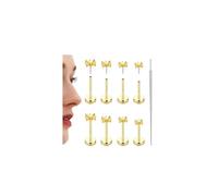YADOCA Threadless Flat Back Earrings Gold Nose Rings Studs for Women Men Hypoallergenic Surgical Steel Cartilage Tragus Medusa Conch Helix Piercing Jewelry 20G 18G 16G Flatback Stud Earrings, 18G