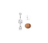 YADOCA Titanium Belly Bar Silver Gold Dangly Belly Button Bars 14G
