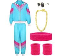 YADODO 90s 80s Outfit, Men's Women's Tracksuit, Jacket, Trousers Suit, 80s Accessory, 80s Clothing, Men's New Kids Costume, 80s Hit Party, Bad Taste Outfit, Couples, Carnival (XL