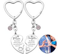 YADODO Mum Keyring from Daughter Mothers Day Gifts Keyrings for Mum Daughter Heart Matching Keyring Personalised Mummy Keyring Keychain Best Mum Gifts for Mum Mothers Day Key Ring Presents for Mum