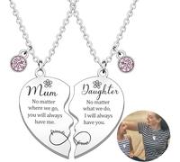 YADODO Mum Necklace From Daughter for Mothers Day Birthday Mummy and Daughter Necklace Heart Matching Personalised Necklaces Mothers Day Present Mummy Best Gifts for Mum